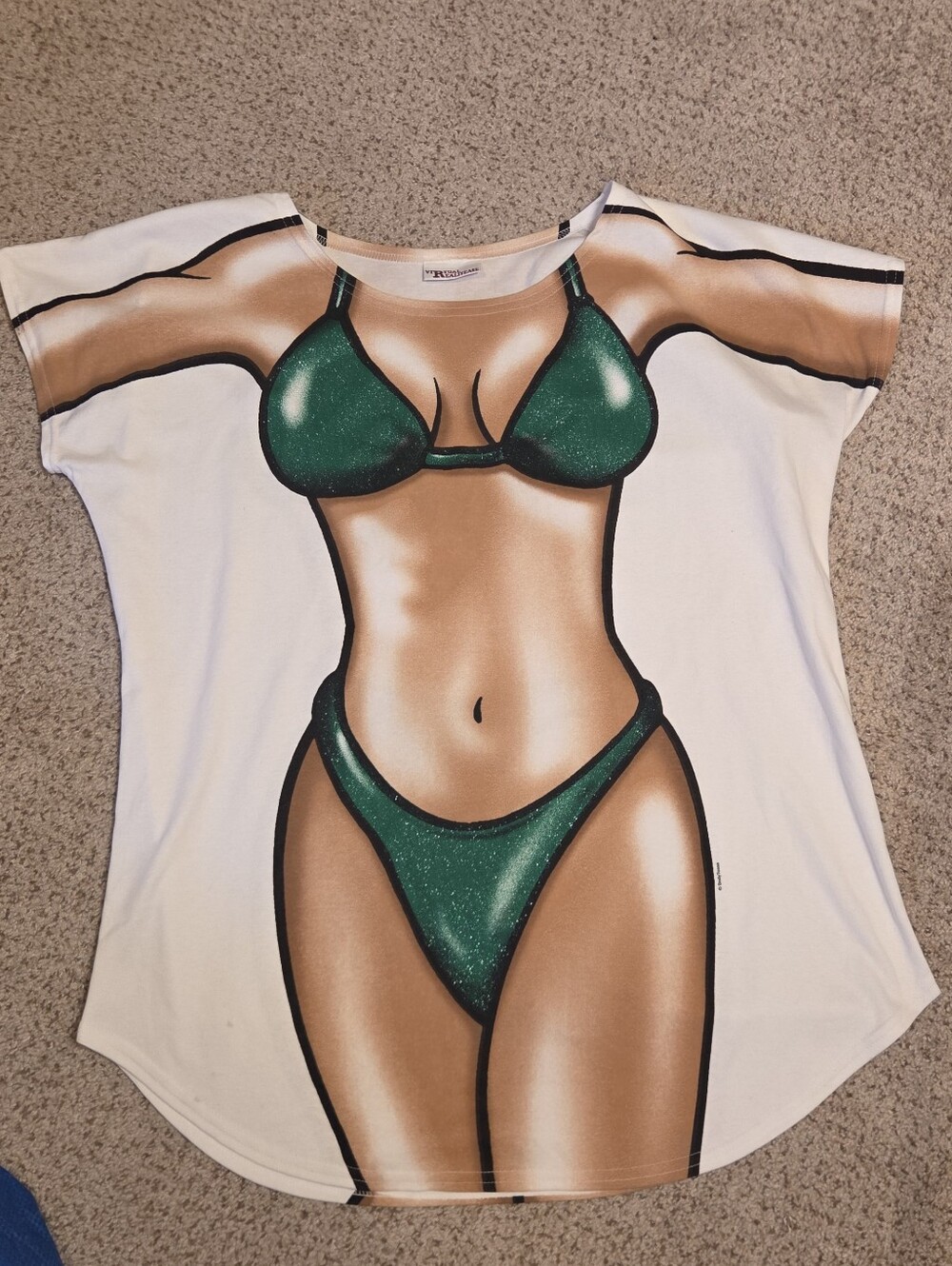 Bikini Body Cover Up Beach Pool Swim 80s 90s Y2k Cotton T-shirt